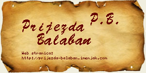 Prijezda Balaban vizit kartica